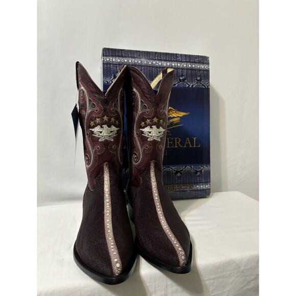Stingray Stripe Print Pointed Toe Cowboy Boots by El General 1901 Mens Size 7.5 - Picture 6 of 14
